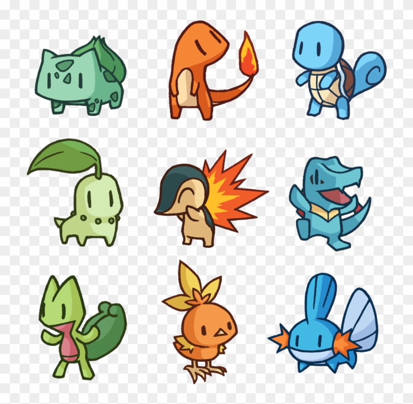 Gen 1 3 Sticker Starter Set By Brandon Chung - Gen 3 Starter Pokemon #1287293