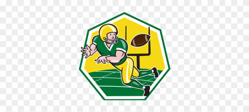 American Football Wide Receiver Catching Ball Cartoon #1288533