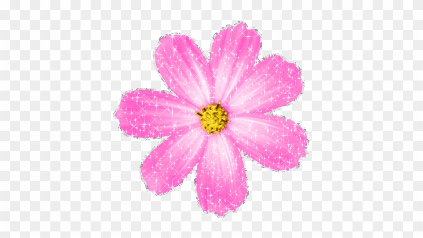 Pink Glitter Gif - Blue Flower Gif #1289177