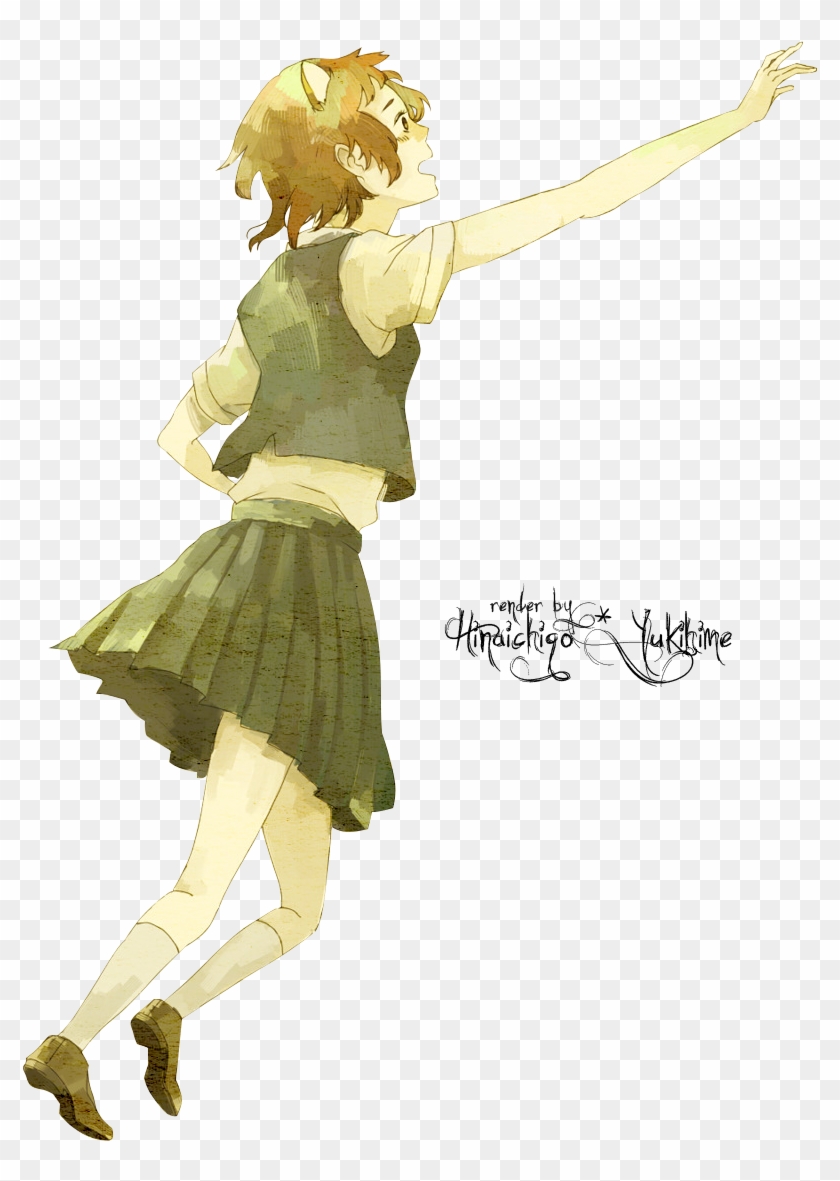Chica Anime, Colegiala, Cuerpo Completo, Salto, Colores - Illustration #1290395