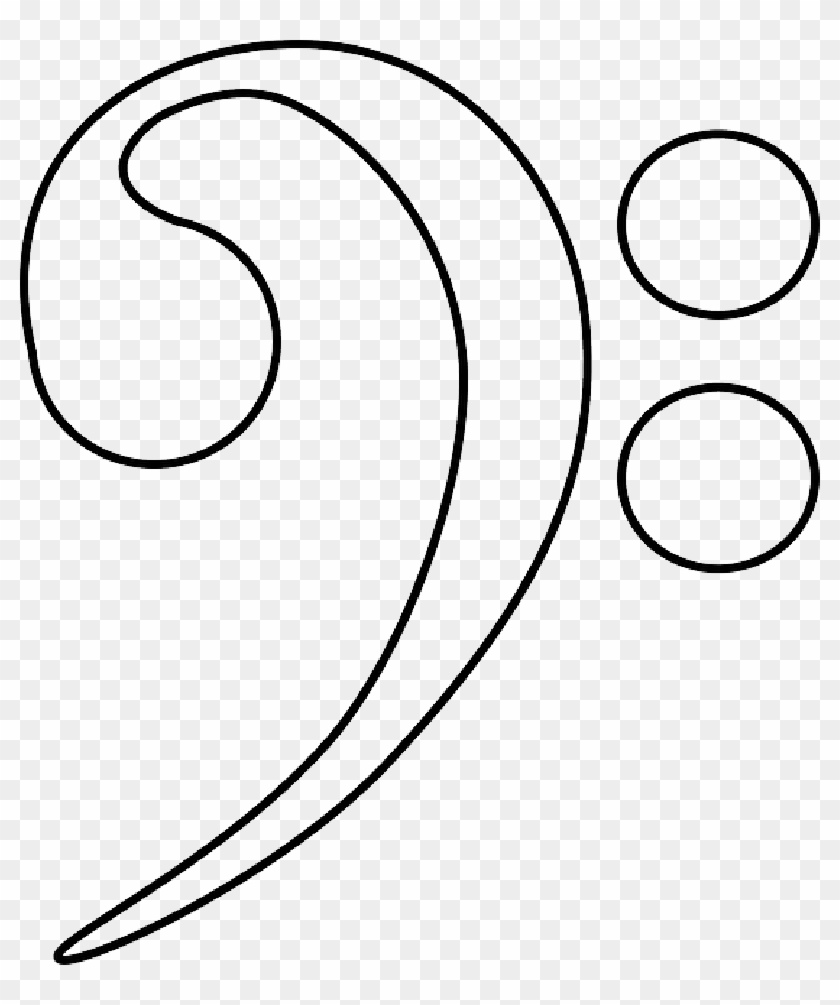 White Musical Notes Colouring Pages - Bass Clef Coloring Page #1292440