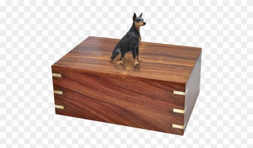 Black Doberman Pinscher Dog Figurine Wood Urn - Dog #1292569