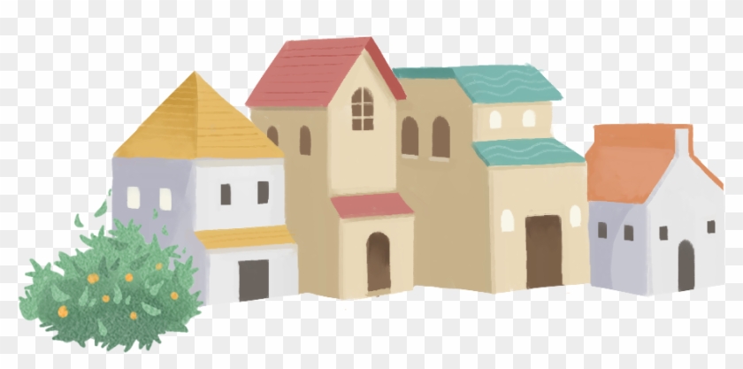 Houses U4e8cu6708u7d05 - Cartoon Houses Png #1293599