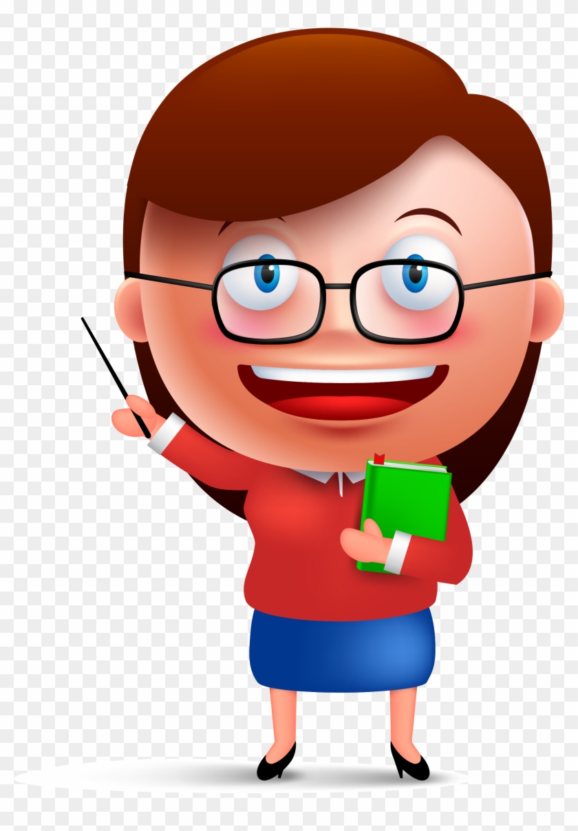 Student Teacher Cartoon Illustration - ภาพ การ์ตูน ครู นักเรียน #1294221
