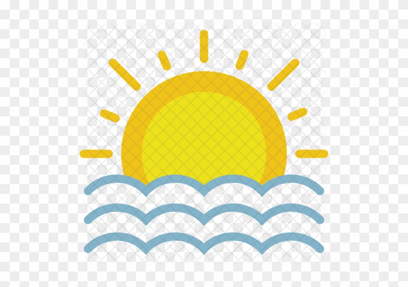 Seaside Icon - Sunset Clipart Png #1295576
