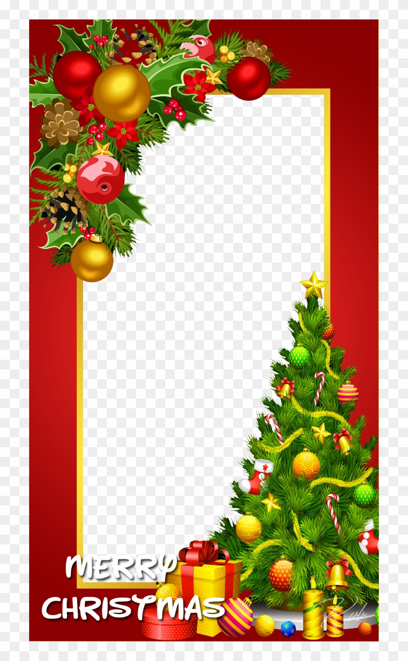 Red Christmas Frame With Christmas Tree - Christmas Tree Patterns Diamond Painting Needlework #1296194