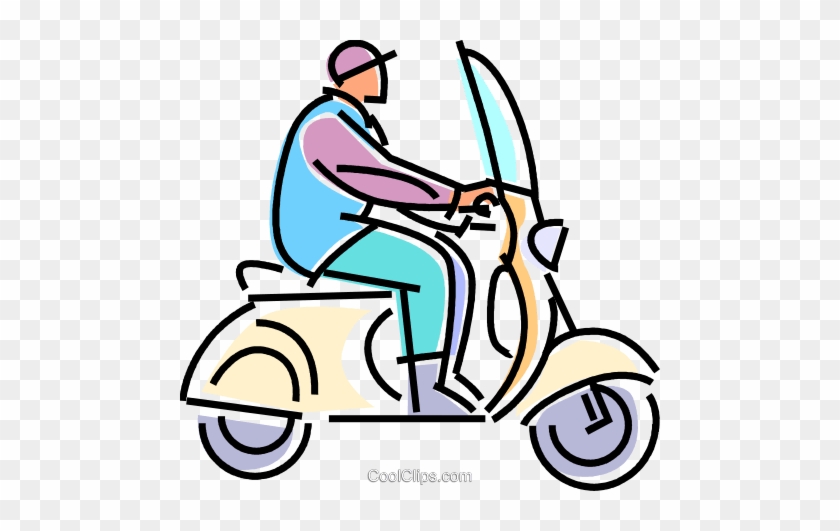 Man Driving A Scooter - Man Driving A Scooter #1296503