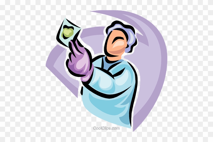 Scientist Looking At A Microscope Slide Royalty Free - Scientist Looking At A Microscope Slide Royalty Free #1297517
