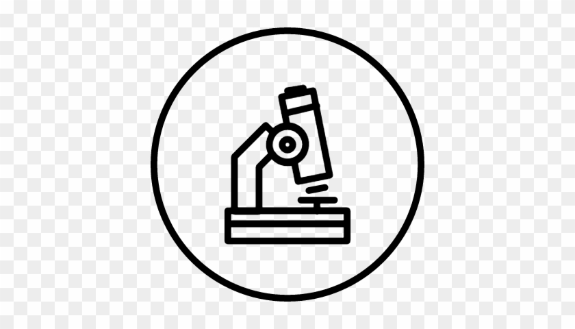 Microscope Outline In A Circle Vector - Microscope Outline #1297549