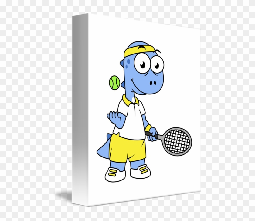 Illustration Of A Tyrannosaurus Rex Tennis Player Canvas #1297561
