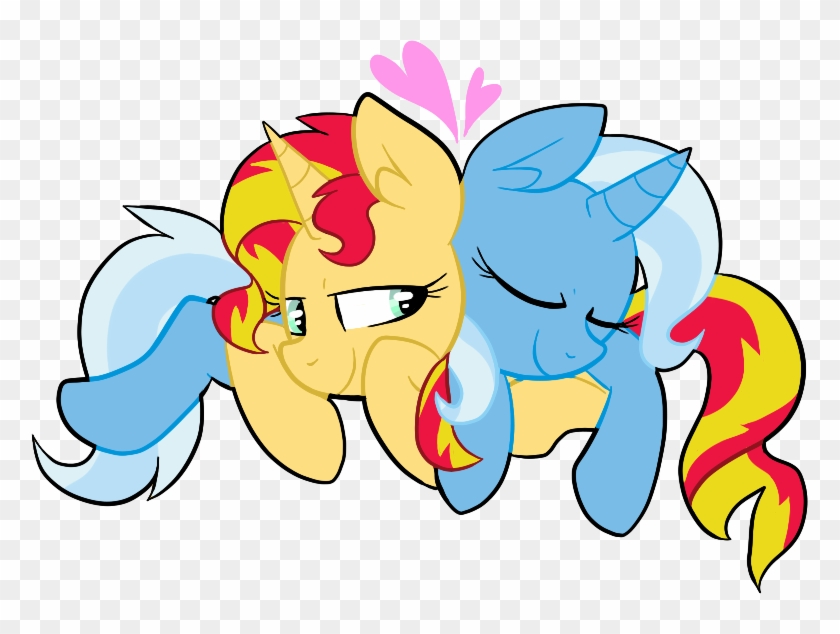 Deerspit, Heart, Lesbian, Pony, Safe, Shipping, Sunset - Cartoon #1298335