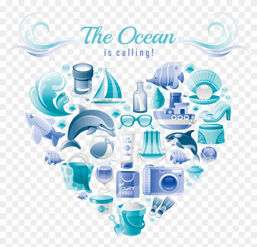 Sea Euclidean Vector Element Blue - Vector Graphics #1300720