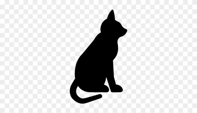 Sitting Cat Vector - Kitten Icon Png Black #1301052