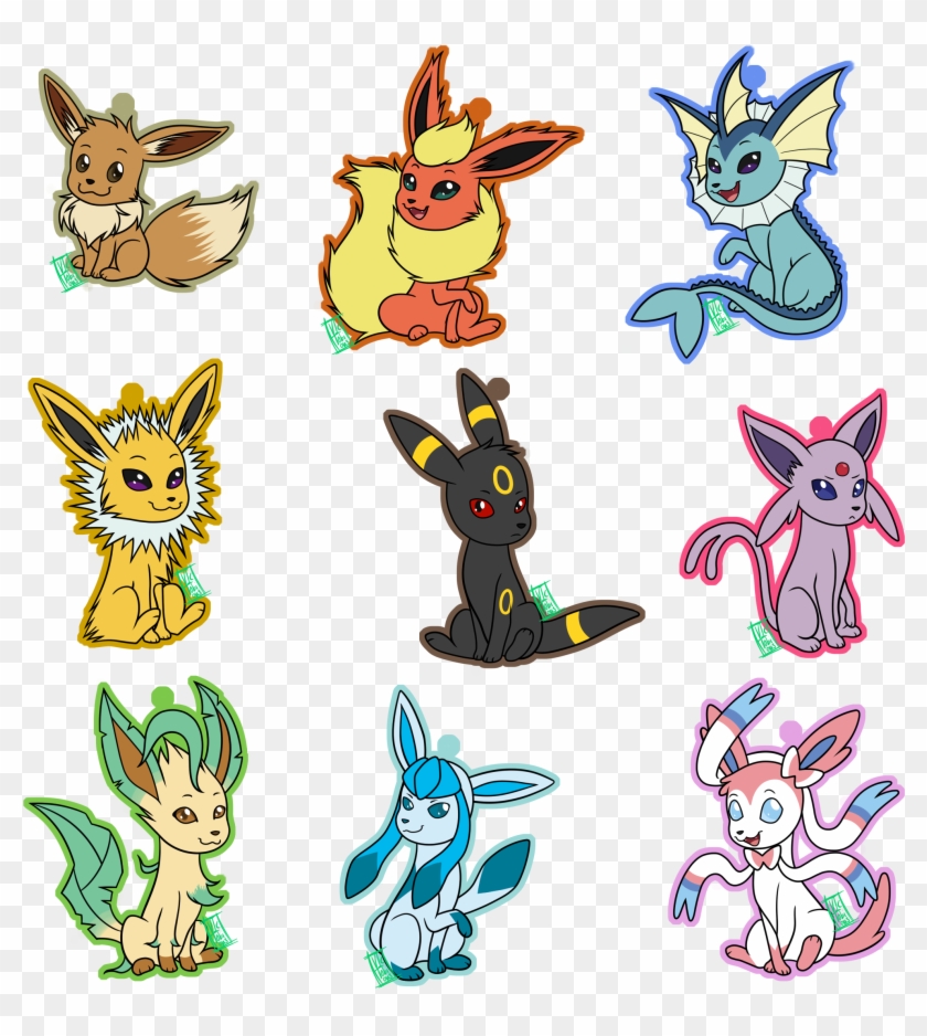 Eeveelution Keychains - Cartoon #1301311