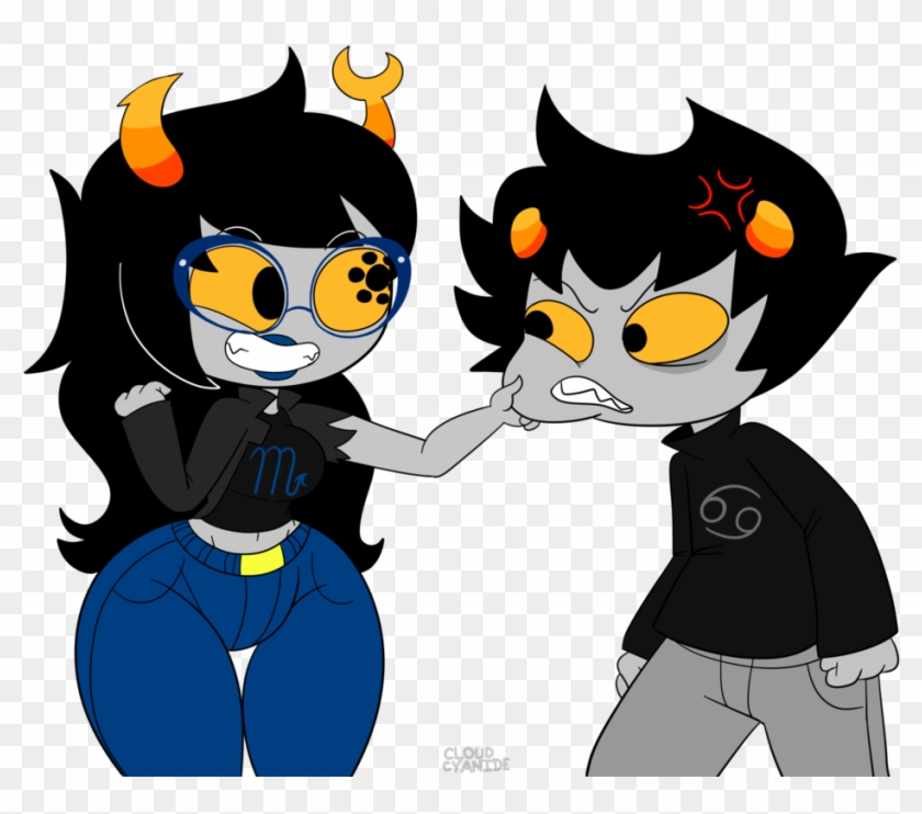 Karkat And Vriska Cheek Pinch Redux By Cloudcyanide - Vriska X Karkat #1302322