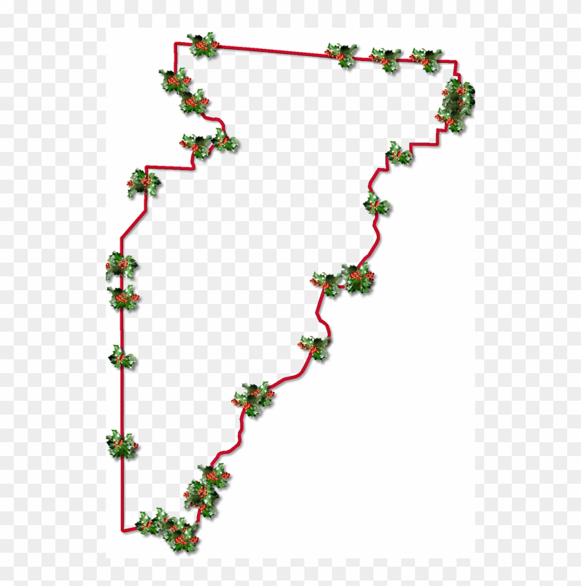 A Map Of Jefferson With A Red Outline, Inner Drop Shadow, - Christmas Decoration #1303841