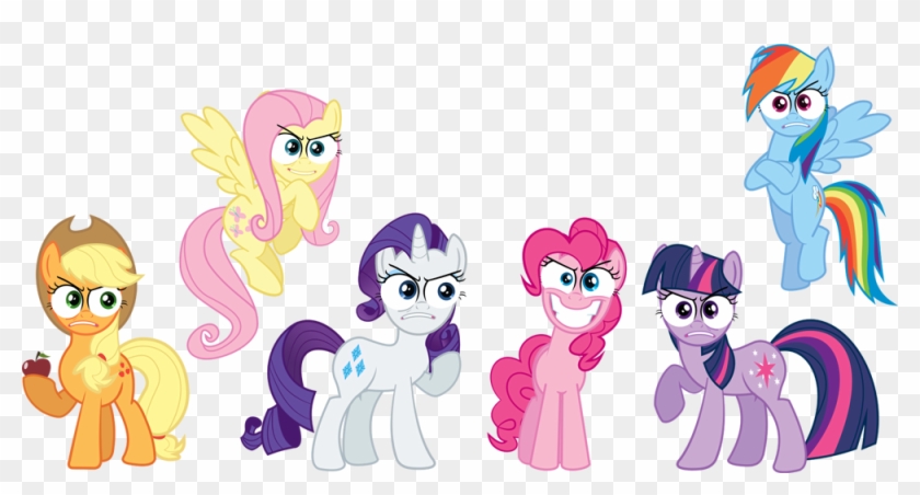Applejack, Fluttershy, Mane Six, Pinkie Pie, Rainbow - My Little Pony Main Characters #1304127