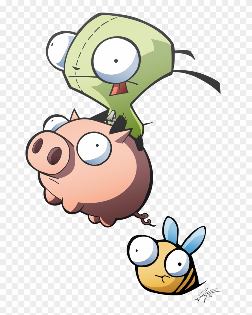 Gir And Piggy By Lthot - Invader Zim Gir Pig #1304172
