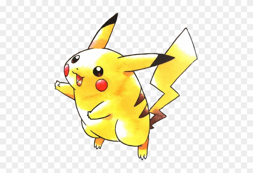 Pikachu Pokemon Red And Blue Official Game Art - Original Sugimori Pikachu Art #1305701