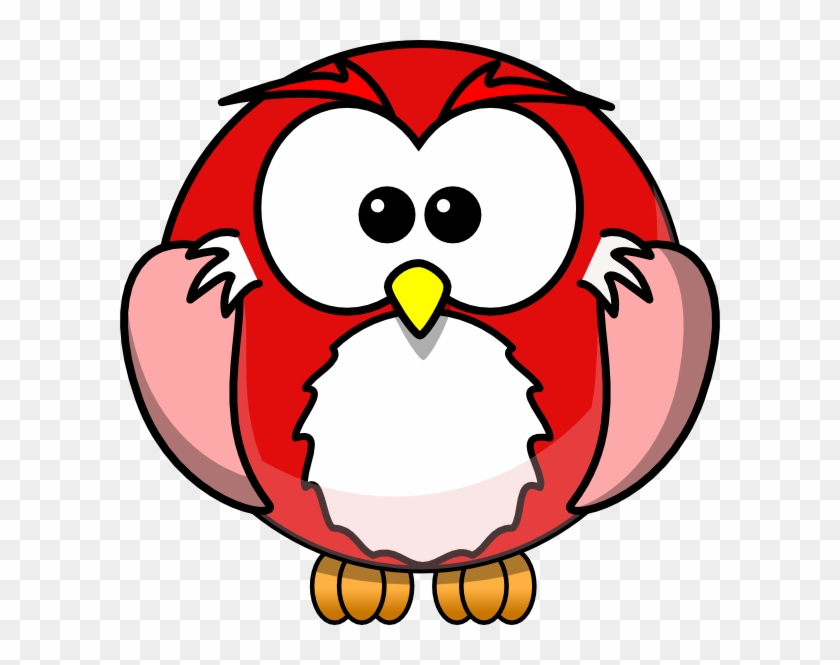 Red Clipart Owls - Cartoon Owl #1305945