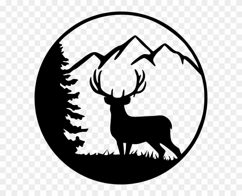 Mule Deer Clipart - Mule Deer Buck Silhouette #1306838