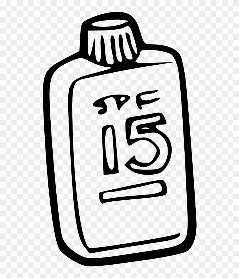 Sunscreen Outline Black White - Clip Art Sunscreen #1307249