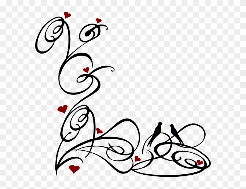 Decorative Swirl Clip Art At Clker Com Vector Clip - Black And White Corner Swirls #1308058