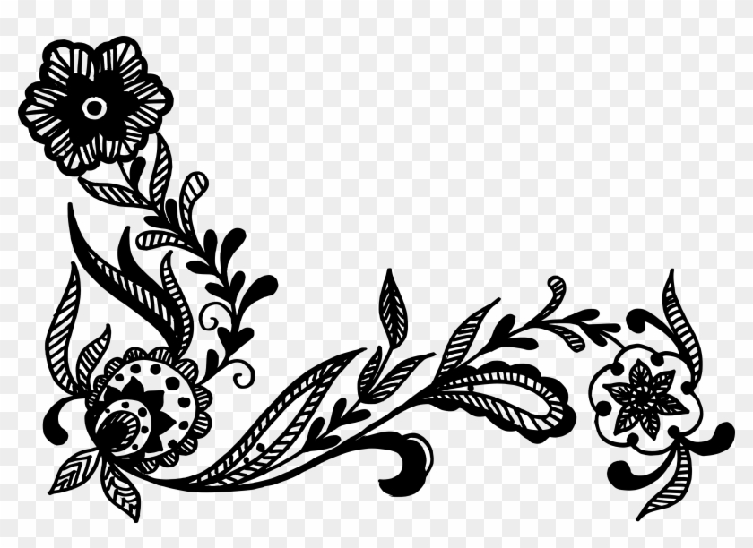 Free Download - Flower Corner Ornament Png #1308254