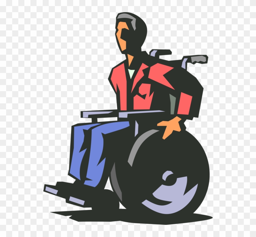 Vector Illustration Of Disabled Man In Handicapped - Инвалид Пнг #1309118