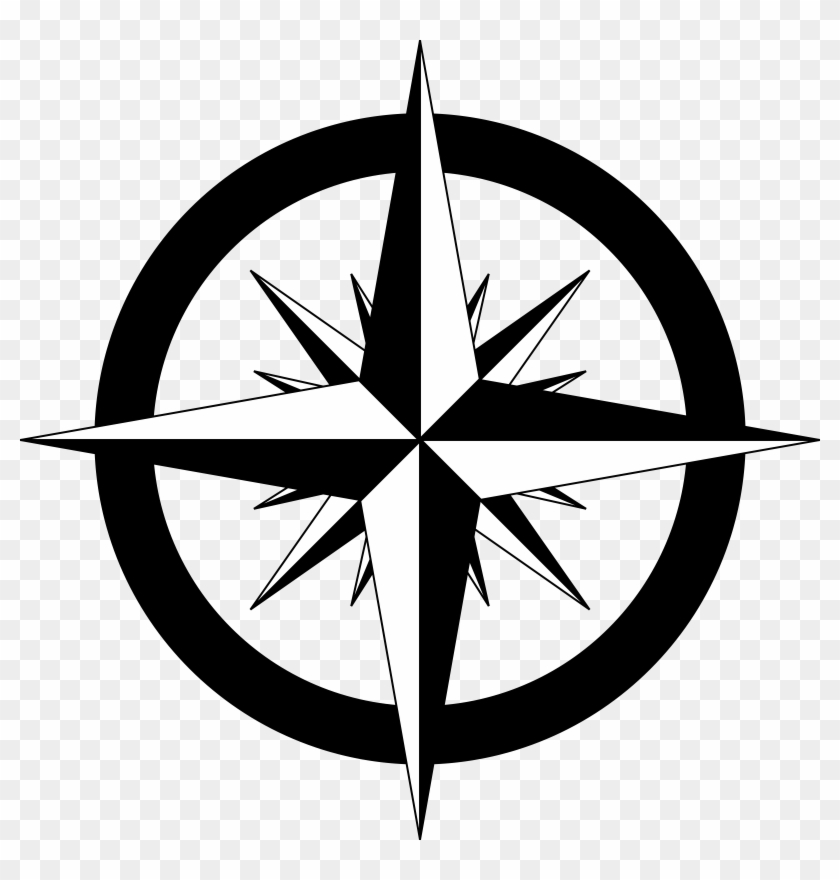 Medium Image - Compass Rose With Cardinal And Intermediate Directions #27049