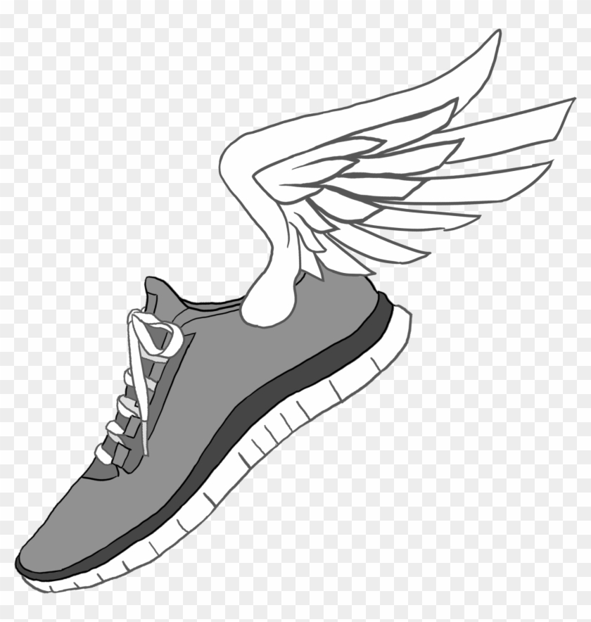 Track Shoe Running Shoe Telephone Clip Art Image Image - Running Shoes With Wings #27717