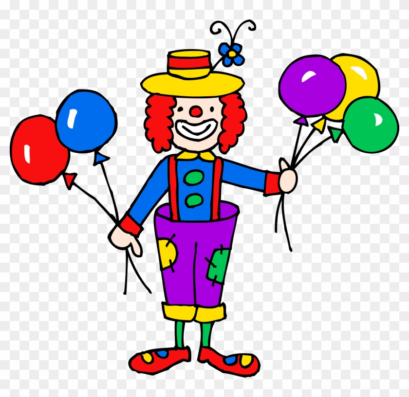Circus Tent - Clown With Balloons Clipart #28122