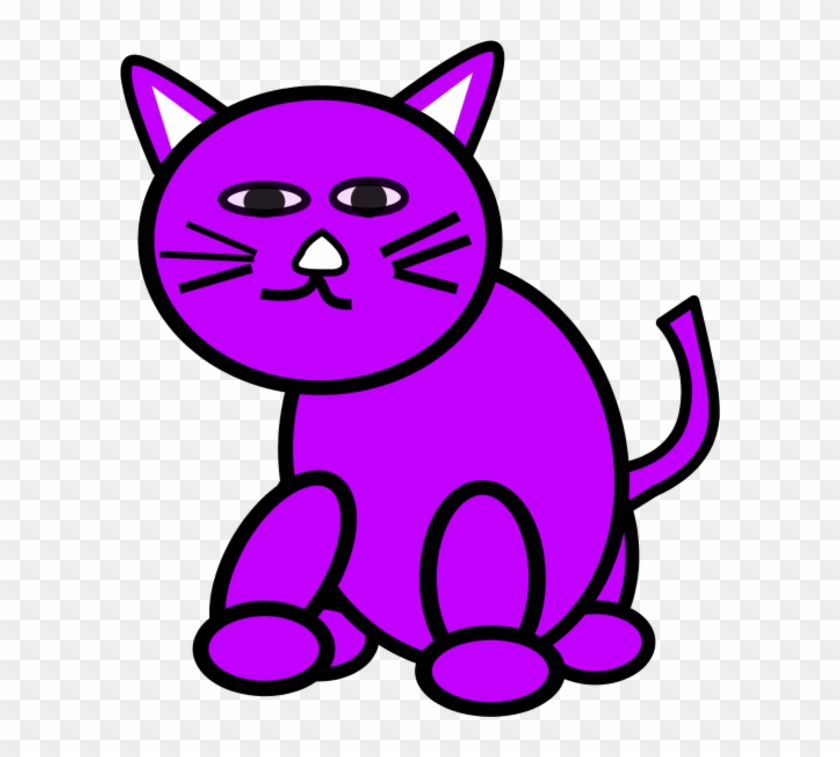Cat Clipart Purple - Purple Cat Clipart #28293