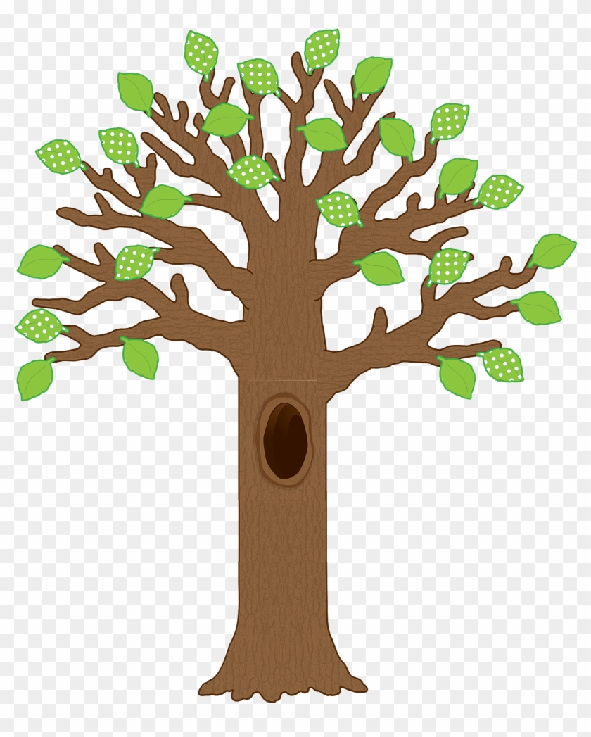 Big Tree With Polka Dot Leaves Bulletin Board Display - Tree For Bulletin Board #28873