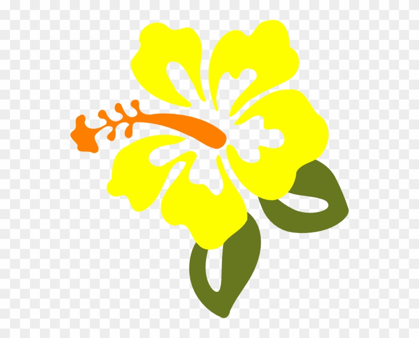 Yellow Hibiscus Clip Art At Vector Clip Art - Yellow Hibiscus Flower Clipart #29322