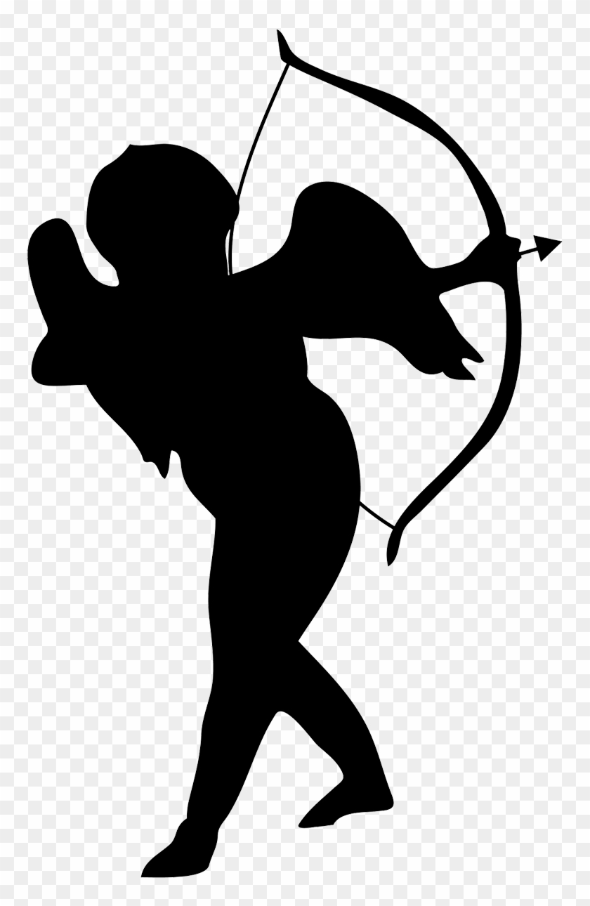Small Cupid Silhouette - Cupid Silhouette Png #29546