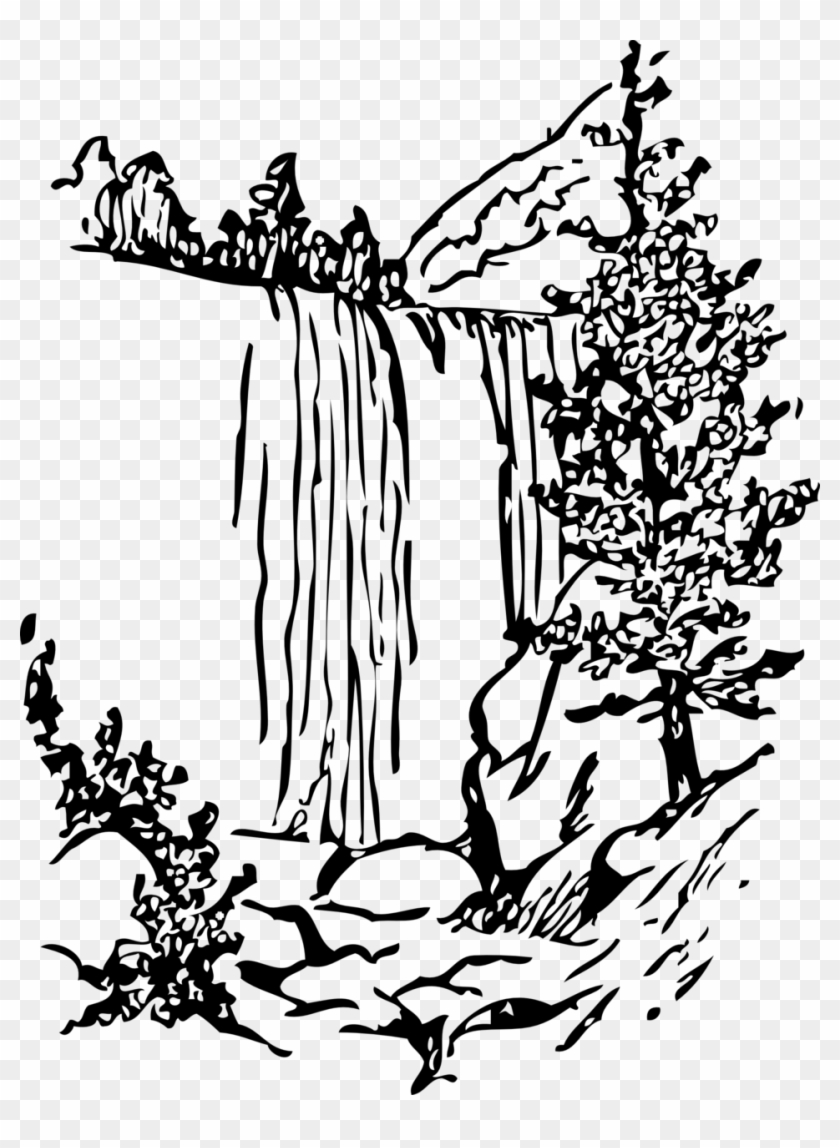 Free Waterfall By Cybergedeon Hmm - Falls Clipart Black And White #29686