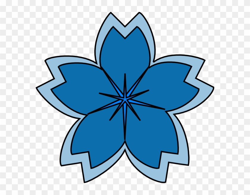 Blue Sakura Blossom Clip Art - Clip Art #29795