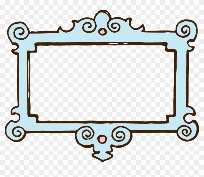 Blue Clip Art Frame - Cute Text Box Border #30460