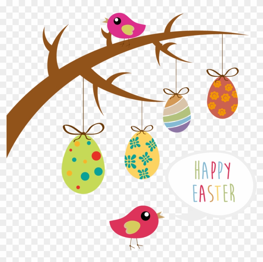 Easter Bunny Easter Egg Tree Clip Art - Easter Bunny Easter Egg Tree Clip Art #30522