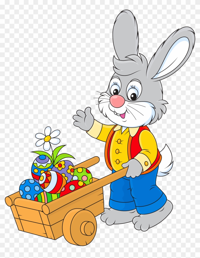 Easter Bunny With Egg Cart Png Pictureu200b Gallery - Topo De Bolo Pascoa Para Imprimir #31138