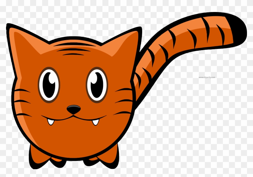 Orange Color Tigger Cat Clipart Png - Cartoon Tiger Embroidery Design #32345