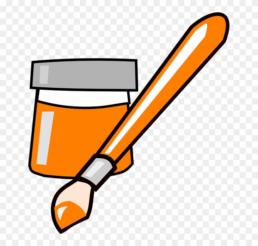Orange Clipart Paintbrush - Paint Brush Clip Art #33189