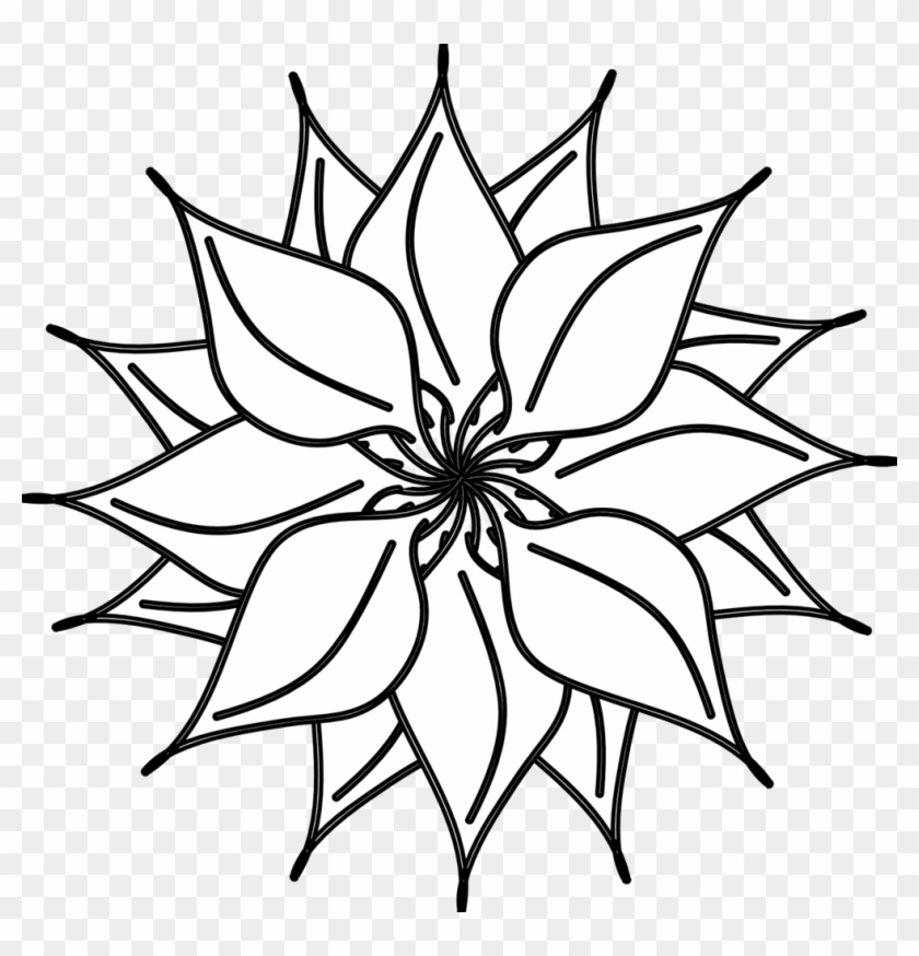 Best Flower Clipart Black And White - Flower White And Black #34705