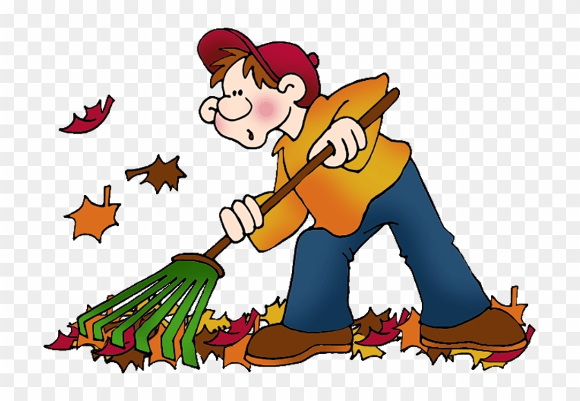 Amazing Autumn Season Clipart - Clip Art Raking Leaves #204076