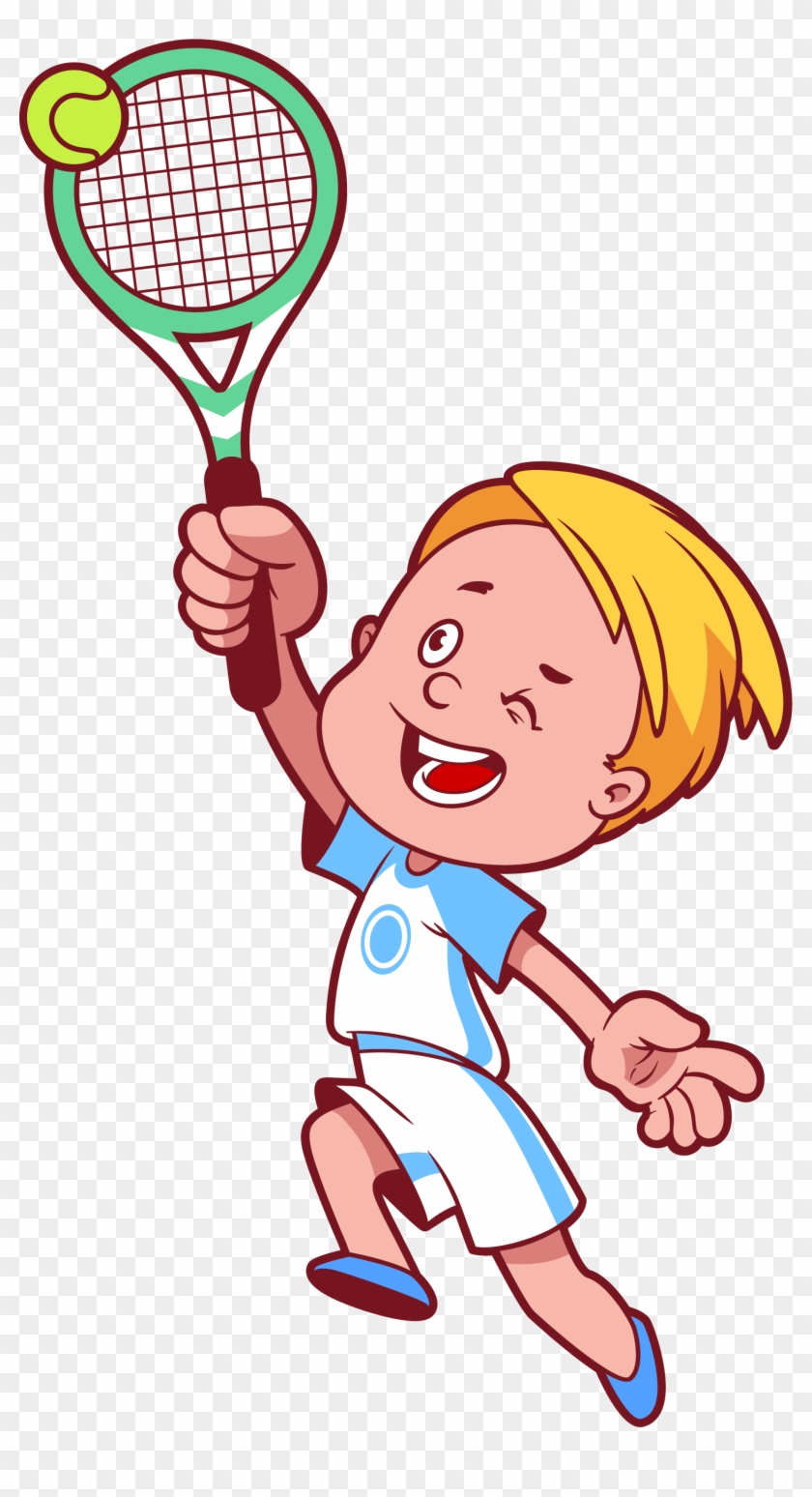 Tennis Cartoon Child Clip Art - Tennis Cartoon Child Clip Art #205688