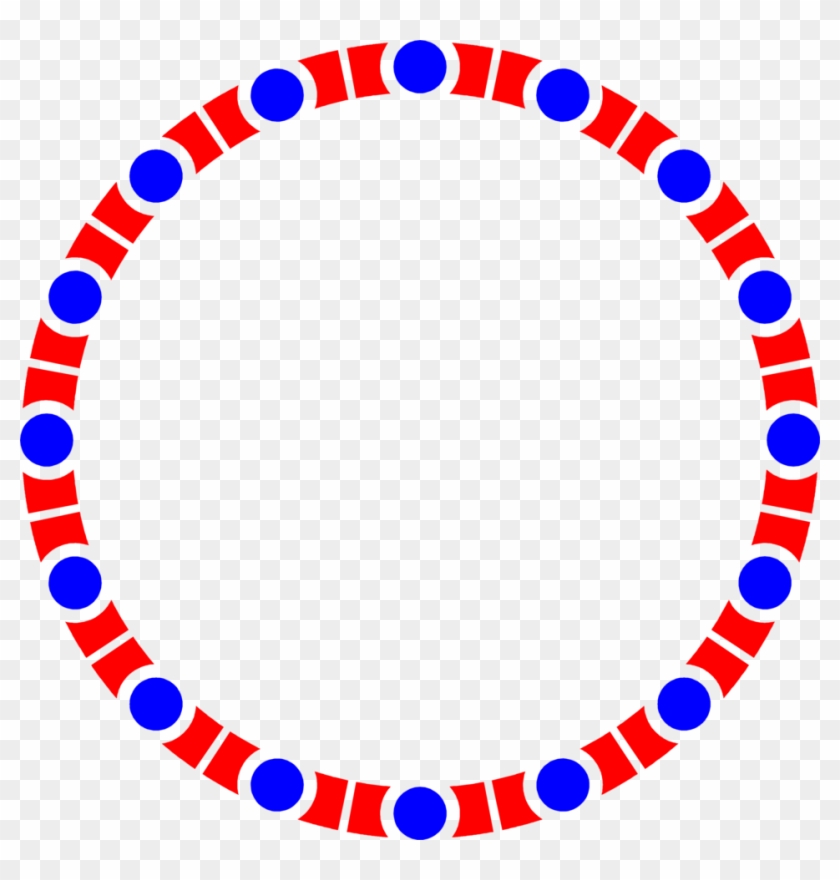 Photo Illustration Of A Blank Blue And Red Circle Frame - Piano Keys Circle #205816