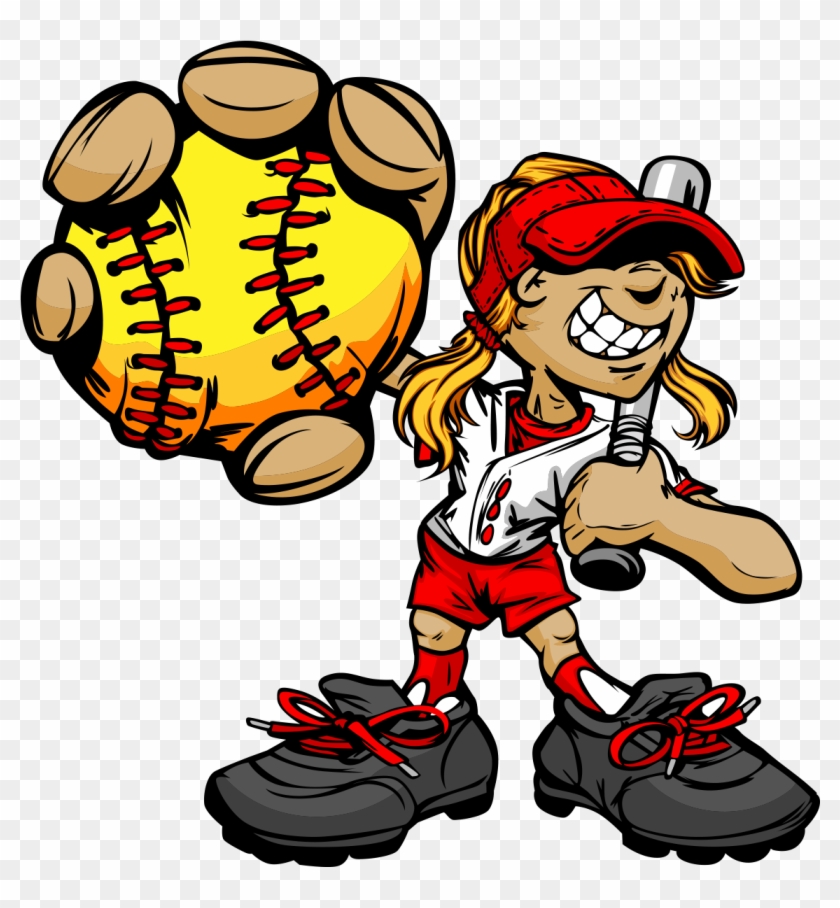 Fastpitch Softball Baseball Clip Art - Girls Softball Cartoon #205853