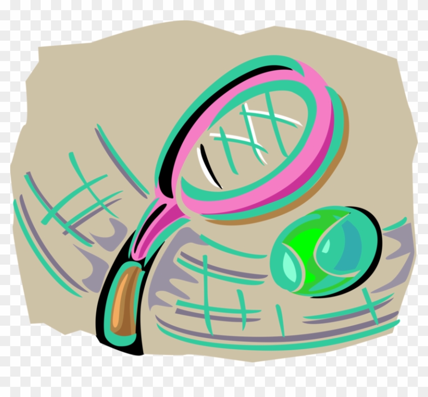 Vector Illustration Of Racket Sports Tennis Racket - Vector Illustration Of Racket Sports Tennis Racket #205971