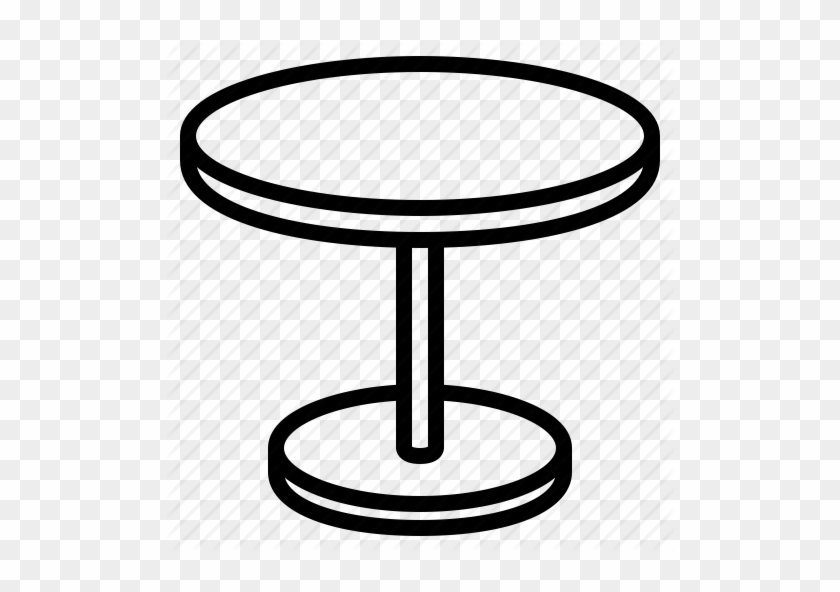 Dining Table, Furniture, Round Table, Table Icon - Round Table Clipart Black And White #206482
